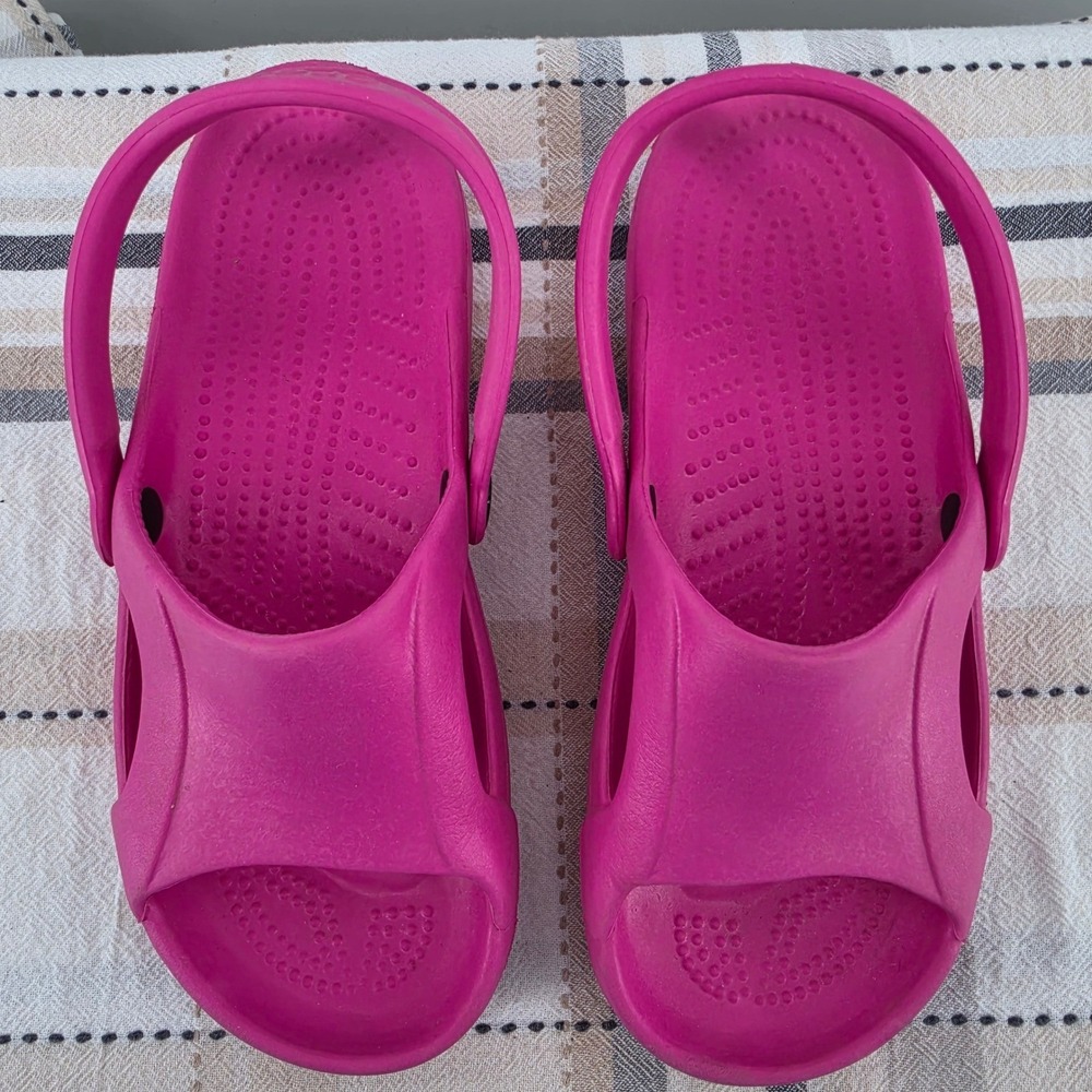 Crocs Pink Slide Sandals Womens Size 9 Slip On Comfort Clog Shoes Slingback - Picture 2 of 10